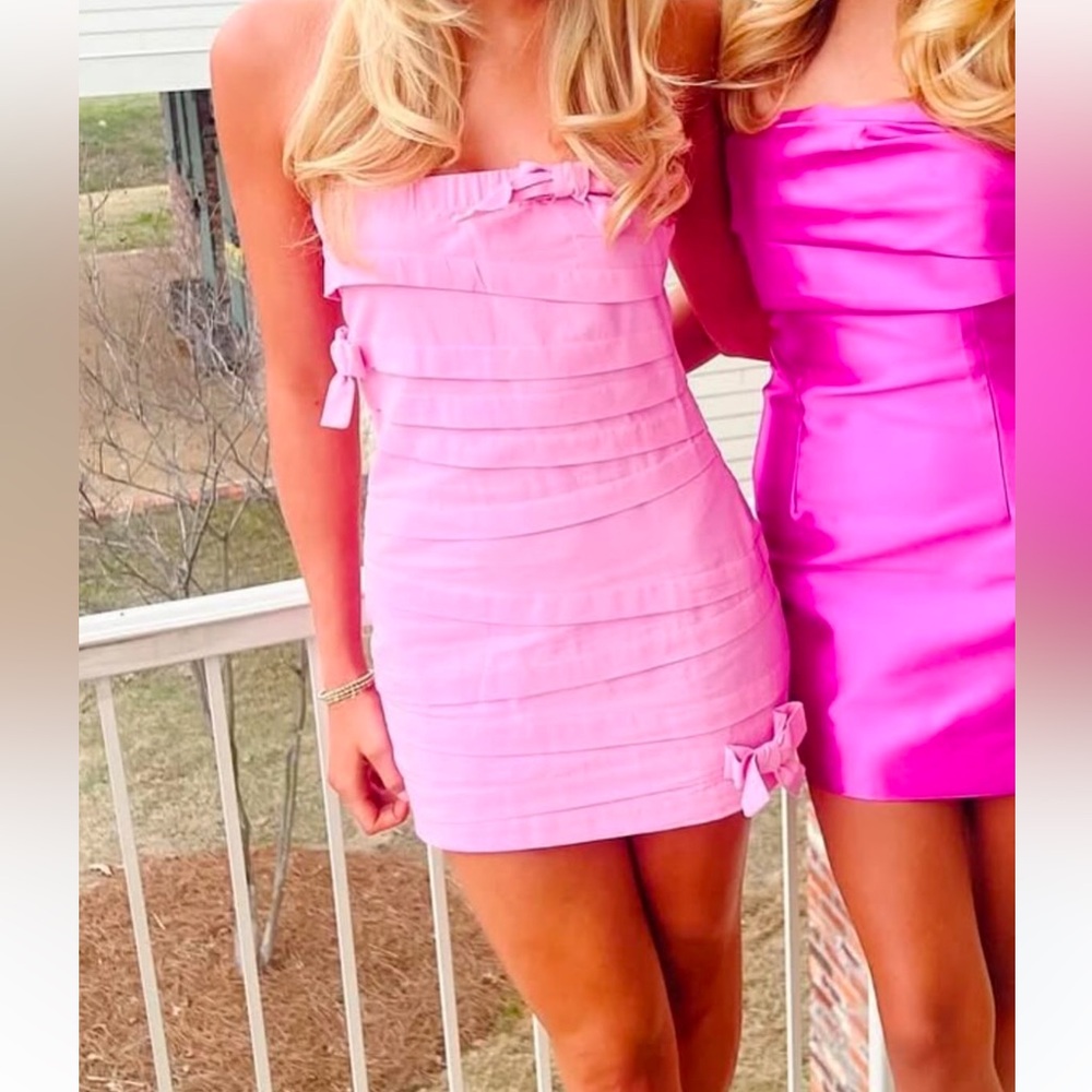 Pink Strapless Mini Dress
